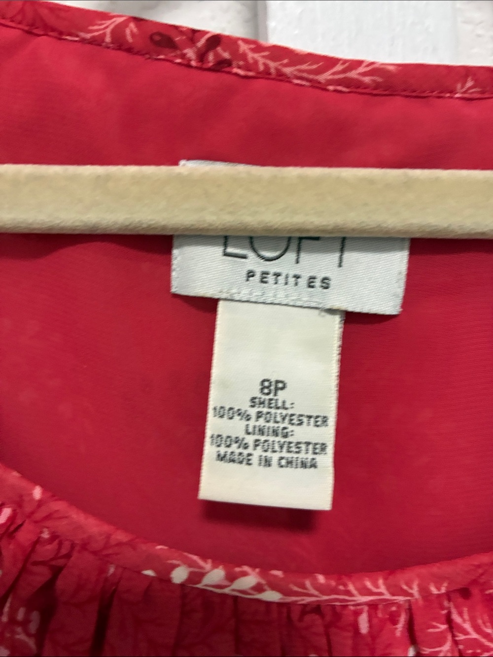 LOFT Red Embroidered Scoop Neck Tank - Picture 2 of 7